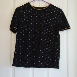 A new day black t shirt size s gold pattern